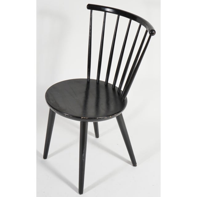Black Spindle Back Dining Chairs in the Style of Ilmari Tapiovaara, 1960s, Set of 4 For Sale - Image 8 of 8