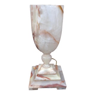 Mid 20th Century Onyx Marble Urn Form Table Lamp For Sale