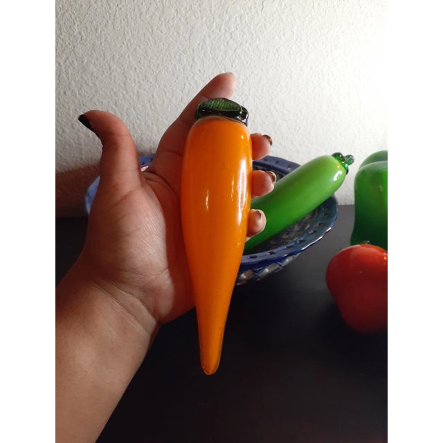 Art Deco Contemporary Hand Blown Art Glass Vegetable Figurines- Set of 8 For Sale - Image 3 of 11
