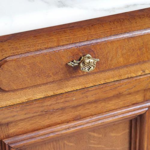Antique Bedside Table with White Marble Top, France, 1900s For Sale - Image 4 of 10
