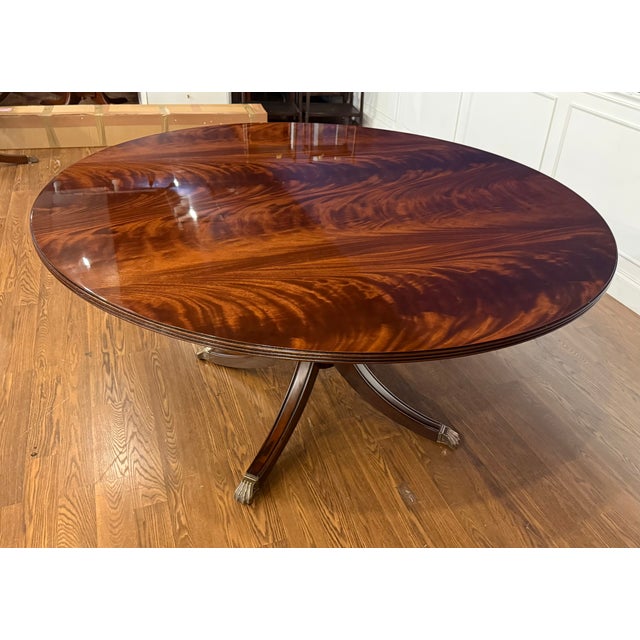 Georgian Style 60 Inch Diameter Mahogany Dining Table by Leighton Hall - Showroom Sample For Sale - Image 14 of 18