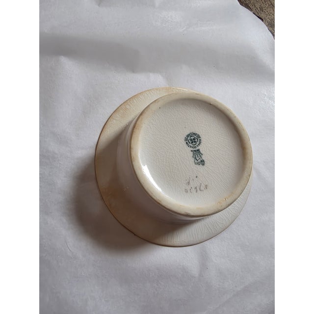 English Set of Six Antique Royal Doulton Ramekins and Saucers For Sale - Image 3 of 15