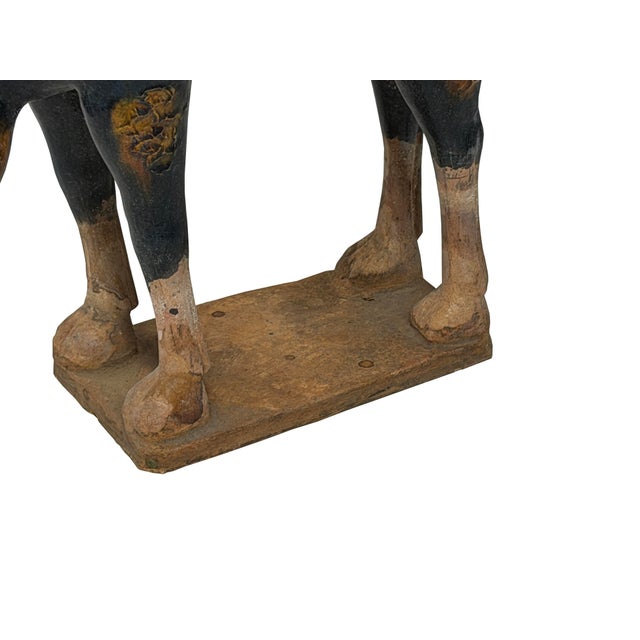 Oriental Ceramic Sancai Dark Blue Brown Beige Fengshui Artistic Camel Figure For Sale In San Francisco - Image 6 of 11