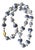 Vintage Chinese Blue and White Porcelain Shou Symbol Bead Necklace For Sale