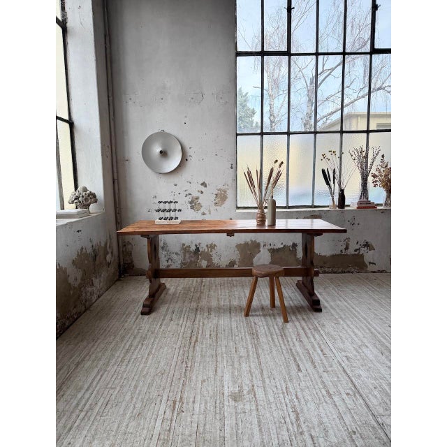 Monastery-Style Pine Farmhouse Table, 1950s For Sale - Image 3 of 18
