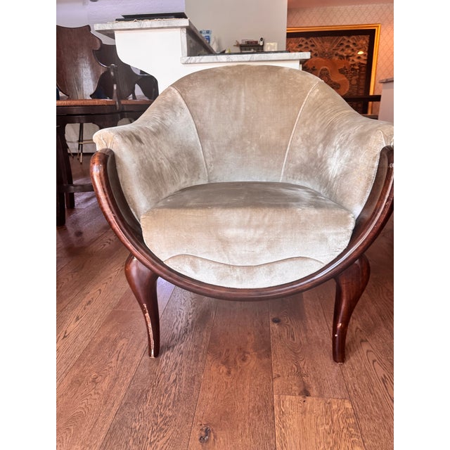 Art Deco Jean De Merry Lora Chair in Beige For Sale - Image 3 of 4