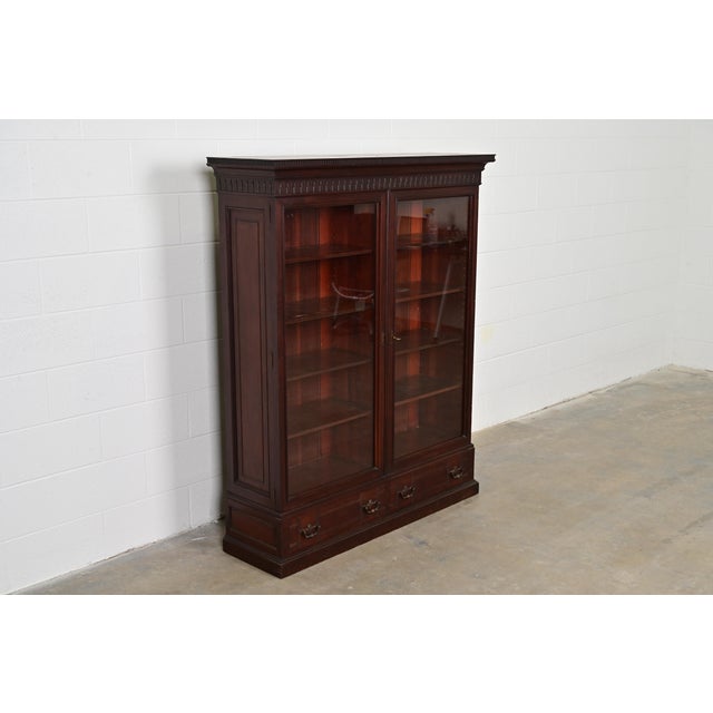 Herter Brothers Herter Brothers Style Antique Eastlake Victorian Carved Mahogany Bookcase, Circa 1880s For Sale - Image 4 of 14