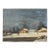 Antique French Winter Farm Oil on Canvas For Sale