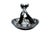 Elegant early 20th centry pewter basket with tulip-inspired accents, showcasing intricate floral designs and a decorative,...