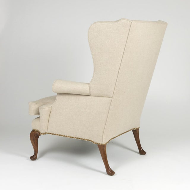 Late 19th Century Mahogany Frame Upholstered Wing Chair For Sale - Image 9 of 13