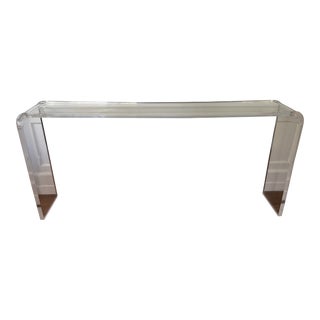 Plexi Craft Lucite Waterfall Console Table For Sale