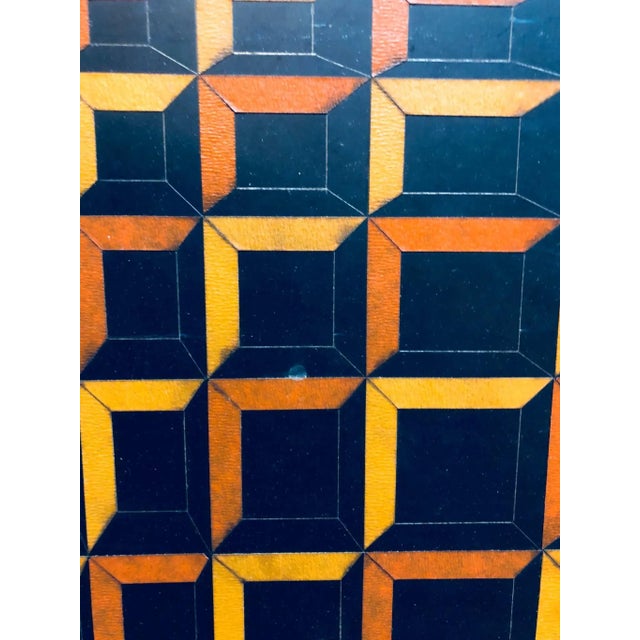 Op Art (After) Victor Vasarely, Colored Tape on Metal Box Manner of Vasarely Collage Painting Kinetic Op Art, c.1950s-1960s For Sale - Image 3 of 9