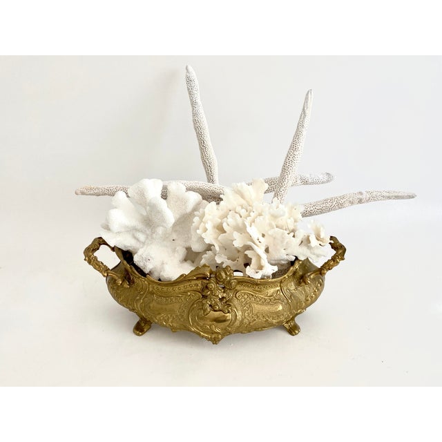 Popular in the 19th century, these French polished brass oval vessels feature elaborate designs and handles and elevated...