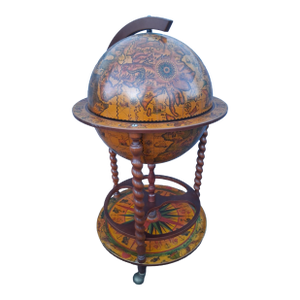 Mid Century World Globe Dry Bar