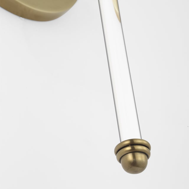 Suzanne Kasler for Visual Comfort Signature Camille 20" Cordless Sconce in Hand-Rubbed Antique Brass with Linen Shade For Sale In Houston - Image 6 of 14