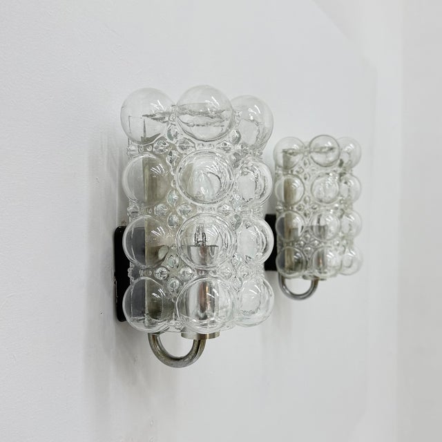 1970s Bubble Glass Wall Lamps by Helena Tynell for Limburg, Germany, 1970s, Set of 2 For Sale - Image 5 of 18