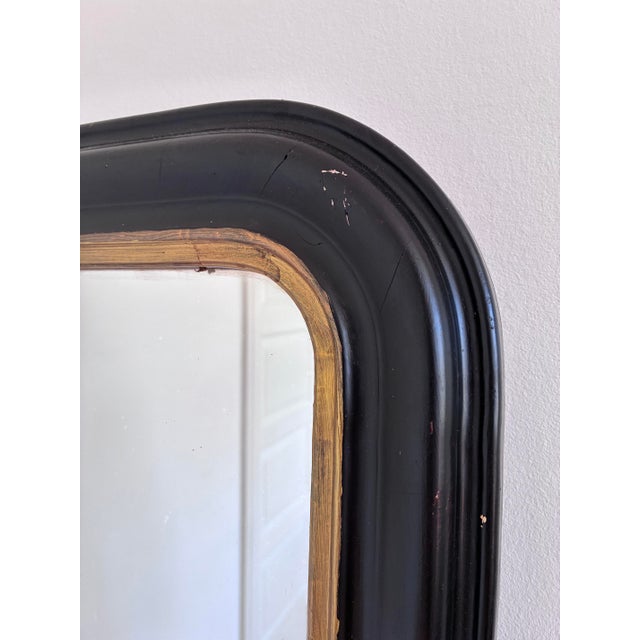 Antique French Louis Philippe Mirror – Black and Gold, Late 19th Century For Sale - Image 6 of 9