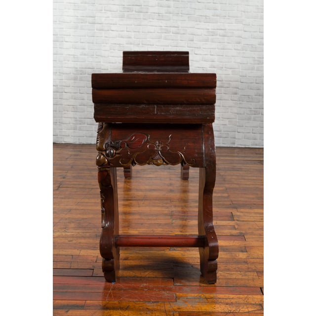 Mid 19th Century Chinese Qing Dynasty Carved Console Table with Mythical Animals For Sale - Image 10 of 13