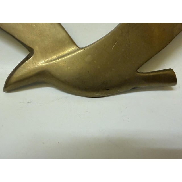 Metal Mid-Century Modern Brass Seagull Wall Sculpture - 16.5" For Sale - Image 7 of 10