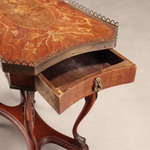 Brown Small Antique Fruit Wood Bois de Rose Table, 20th Century For Sale - Image 8 of 14