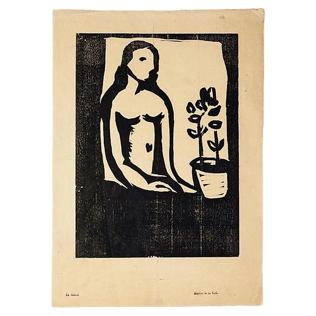 Serena - Original Woodcut Print by Arturo Martini - 20th Century Early 20th century For Sale