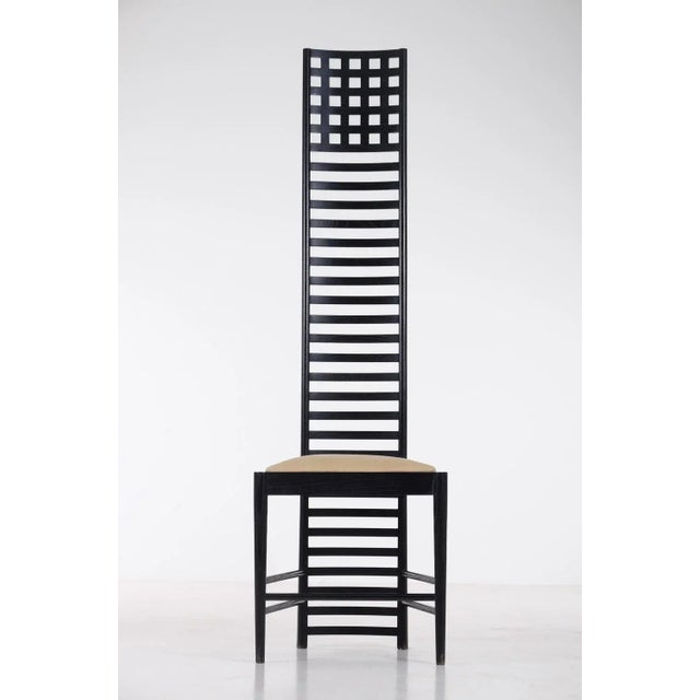 Hill House chair by Charles Rennie Mackintoch, designed in 1902 and reissued in the 1970s. This piece is attributed to the...