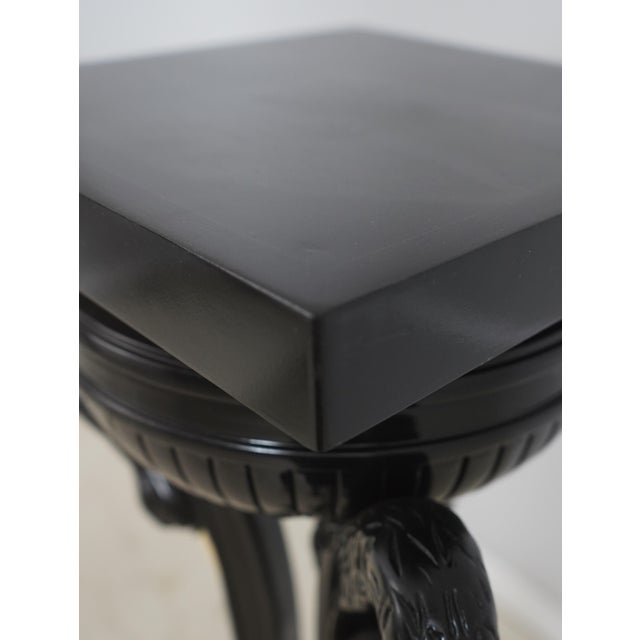 Paint Art Deco Swan Carved Black Lacquer Pedestal For Sale - Image 7 of 10
