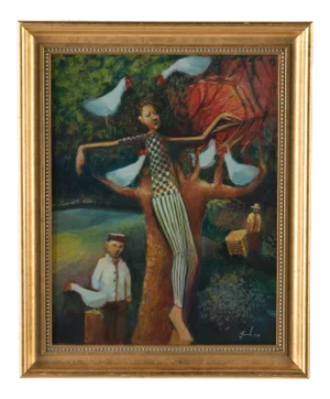 James Feehan "Beekeepers Evening" Painting Oil & Wax