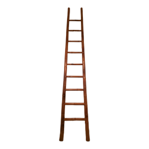 Vintage Mid Century Bamboo Lacquer Library Ladder
