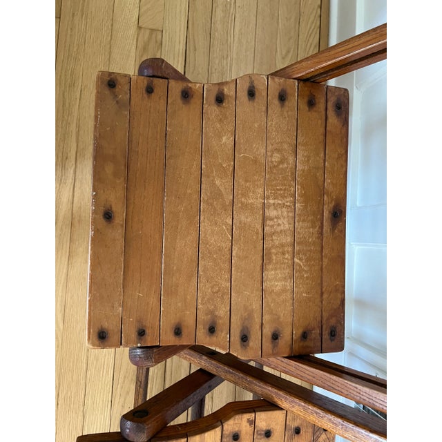 Vintage 1930’s Snyder Oak Folding Chairs, Set of 3 For Sale - Image 9 of 13