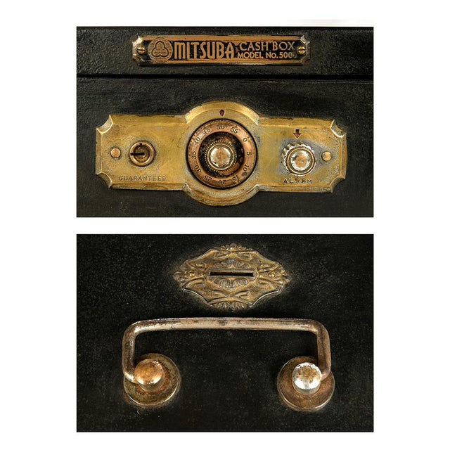 Vintage Reinforced Metal Portable Safe from Mitsuba For Sale - Image 4 of 7