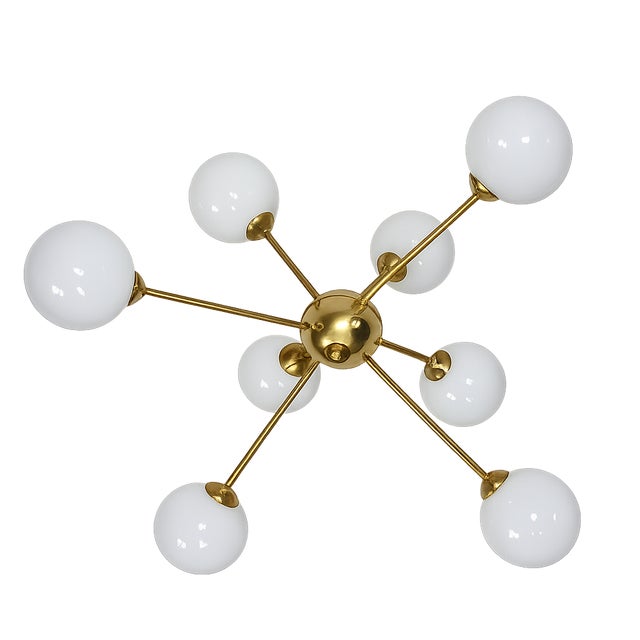 Vintage Sputnik Chandelier in Brass and Glass, 1960s For Sale - Image 13 of 13
