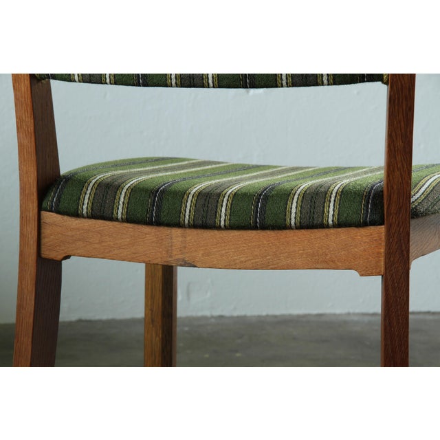 Vintage Baroque Slim Oak Dining Chairs with Upholstered Backs, 1960s, Set of 4 For Sale - Image 6 of 18