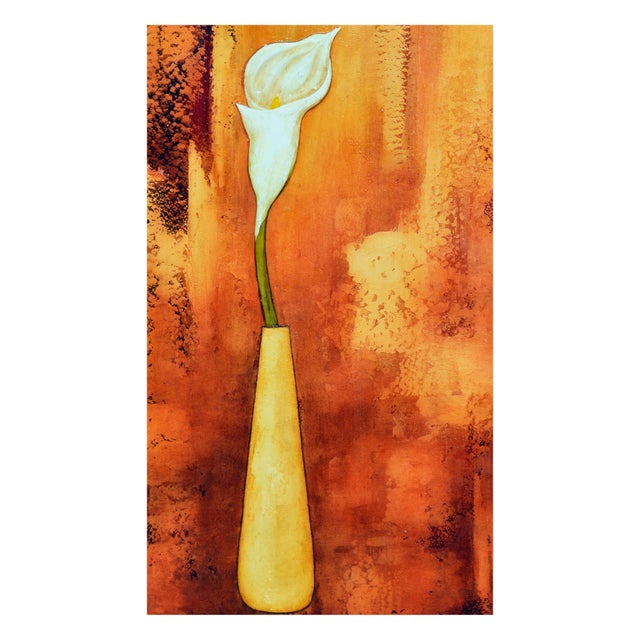 American Mid Century Modern Calla Lily in Bloom Still-Life by Agnes Stoklosa For Sale - Image 3 of 5