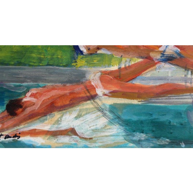 Berthommé Saint-André, The Divers, 1930s, Oil Painting on Board, Framed For Sale - Image 10 of 17