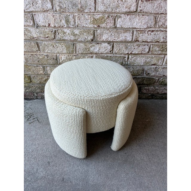 Vintage Wrap Pouf, Newly Reupholstered For Sale - Image 4 of 13