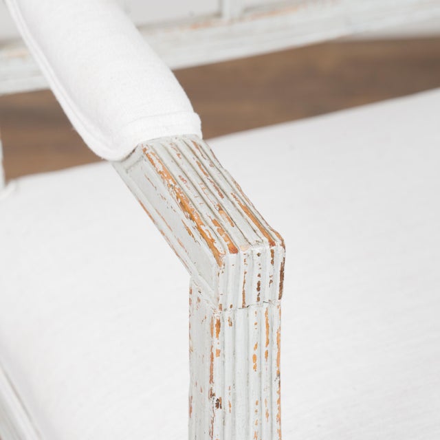 Early 19th Century 19th Century Swedish Gustavian Gray Painted Bench For Sale - Image 5 of 18