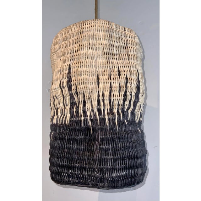 Contemporary Currey & Co. Organic Modern Wicker Des Panlers Pendant For Sale - Image 3 of 5