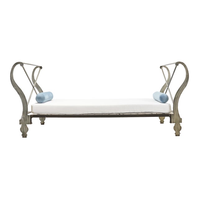 French Neoclassical Directoire Style Iron Sleigh-Form Daybed For Sale