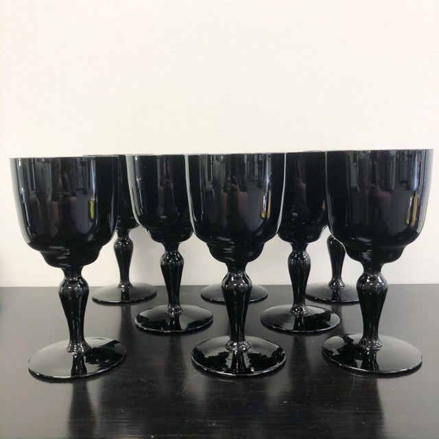 Vintage Black Goblets Set of 9 Chairish