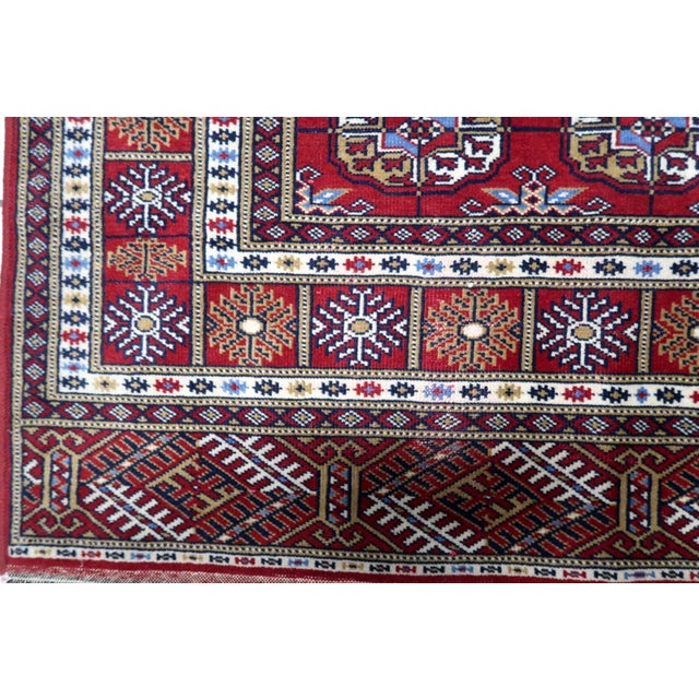 Textile 1960s, Vintage Uzbek Bukhara Rug 4' X 7' For Sale - Image 7 of 14
