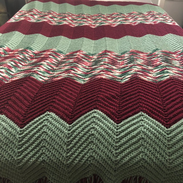 2010s Handmade Crochet Multi Color Bed Cover / Throw For Sale - Image 5 of 6