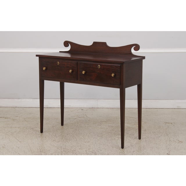 Traditional Virginia Style Bench Made Mahogany 2 Drawer Hunt Board Server For Sale - Image 3 of 14