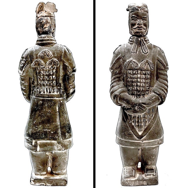 Chinoiserie 1980s Chinese Terracotta Replicas of Warriors - Set of 3 For Sale - Image 3 of 14
