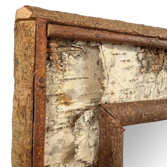 Vintage American Birch Bark Framed Mirror For Sale In Chicago - Image 6 of 11