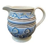The Wiggly Wonder: Gilded Age Mocha Jug With Psychedelic Earthworm Stripes For Sale