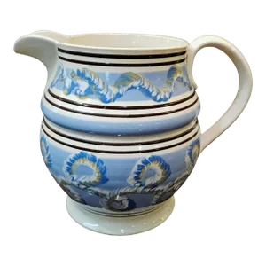 The Wiggly Wonder: Gilded Age Mocha Jug With Psychedelic Earthworm Stripes