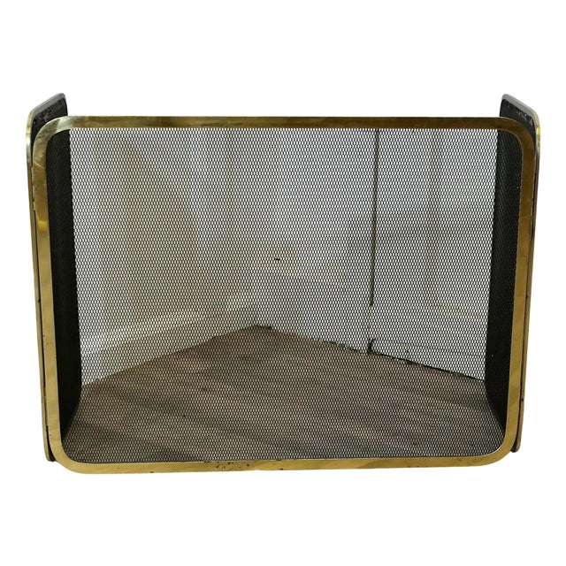 Folding Brass Fire Guard, 1960s For Sale