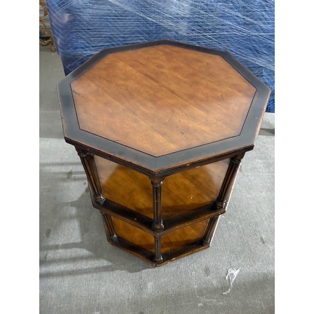 Wood Octagonal Three-Tier Side Table by Theodore Alexander, 20th Century For Sale - Image 7 of 7