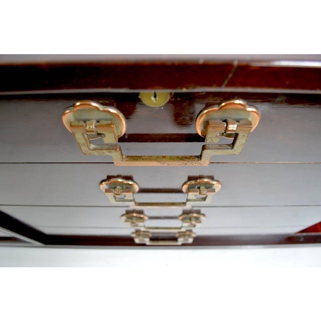 Wood Chinese Style Mahogany Credenza by Landstrom For Sale - Image 7 of 8
